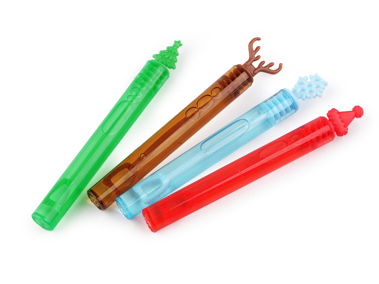 Christmas bubble blower reindeer, snowflake, hat, tree - Green (3 Pieces)