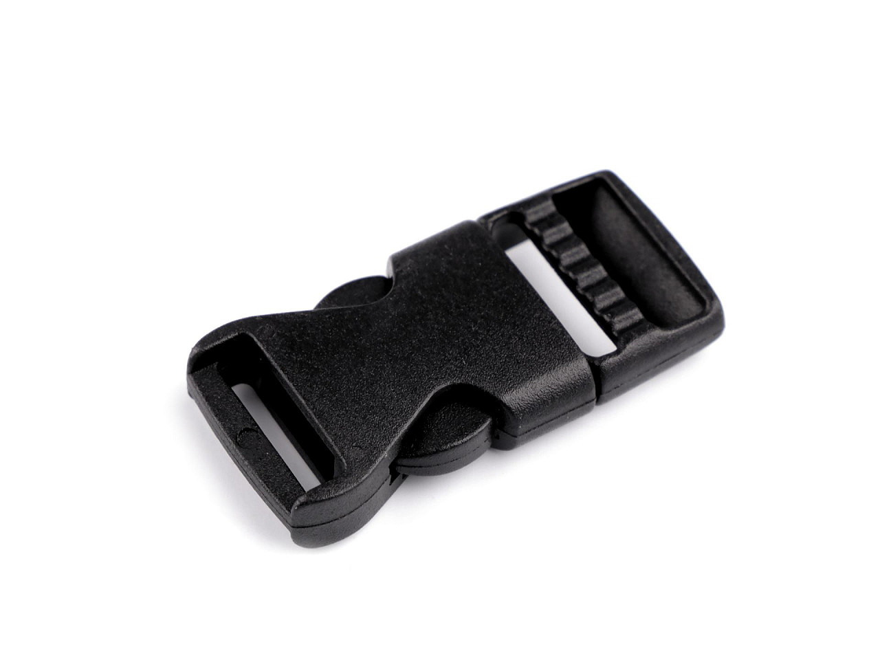 Webbing side release buckle, width 15 mm - Black (5 Pairs)