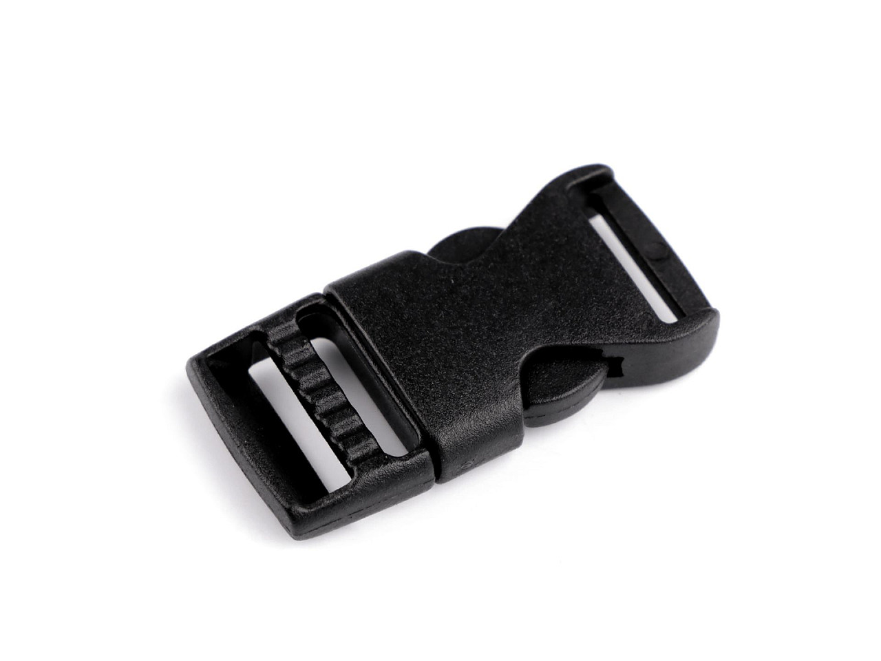 Webbing side release buckle, width 15 mm - Black (5 Pairs)