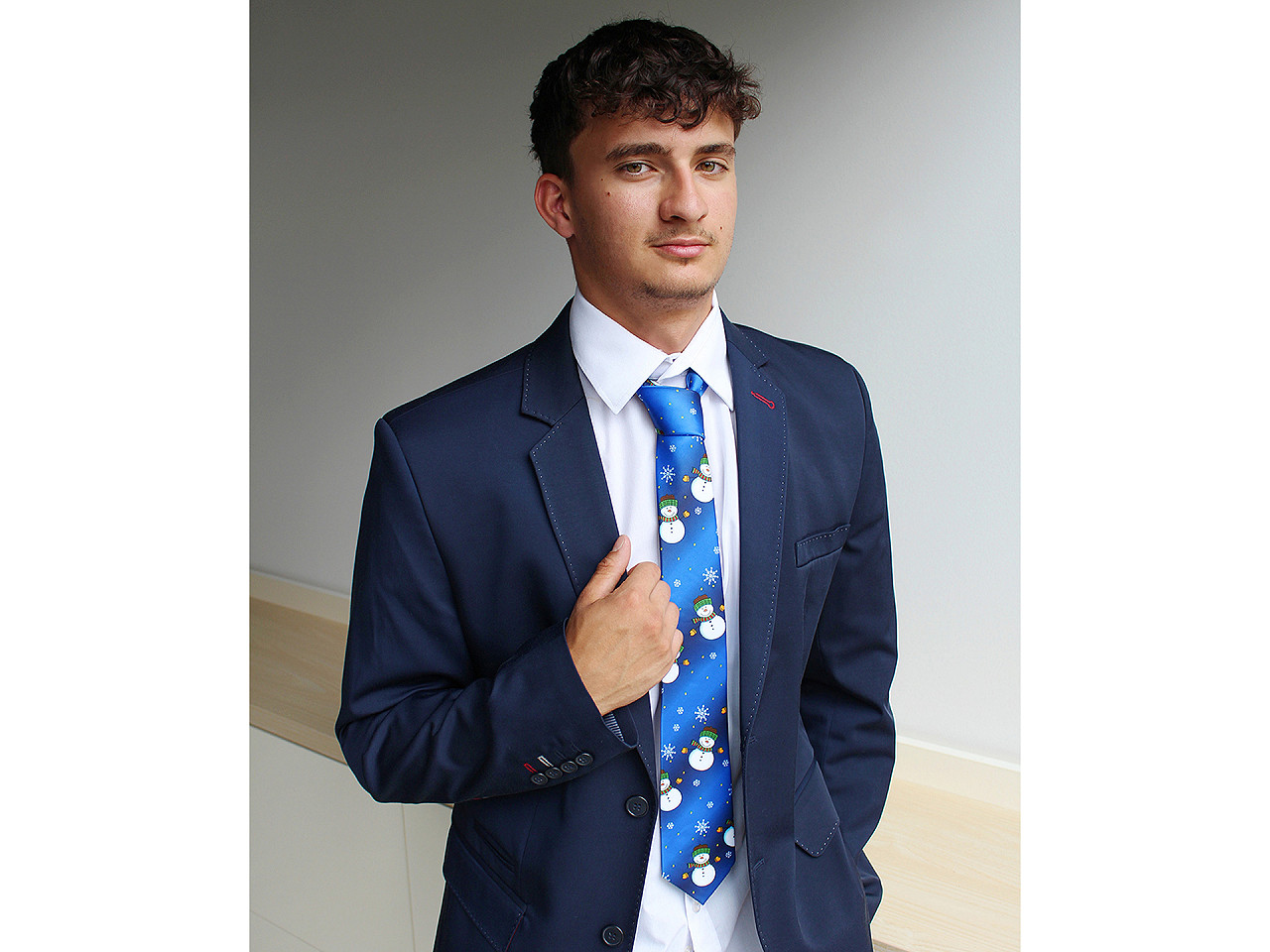 Satin christmas tie - Red (1 Piece)