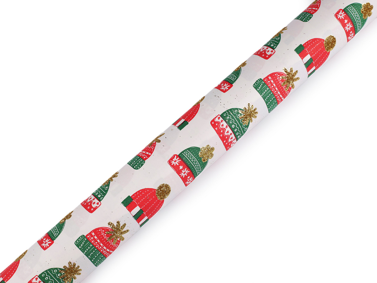 Christmas wrapping paper with glitter 0.7x2 m - Sea turquoise (1 Piece)